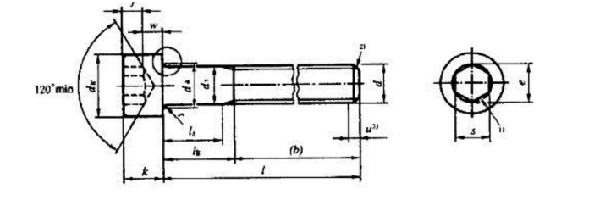 內(nèi)六角螺栓結(jié)構(gòu)圖